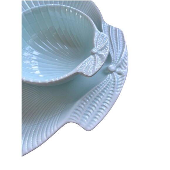 Dennis East International Mint Green Scallop Shell Beach Chip & Dip Tray Party - Picture 5 of 7
